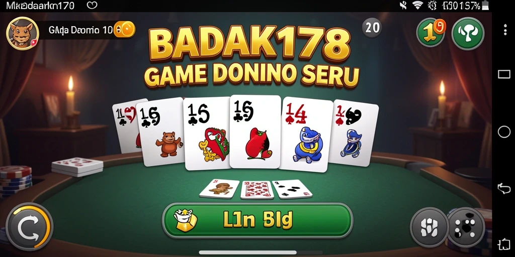 Tampilan gameplay seru dari BADAK178 menampilkan aksi domino yang menegangkan.