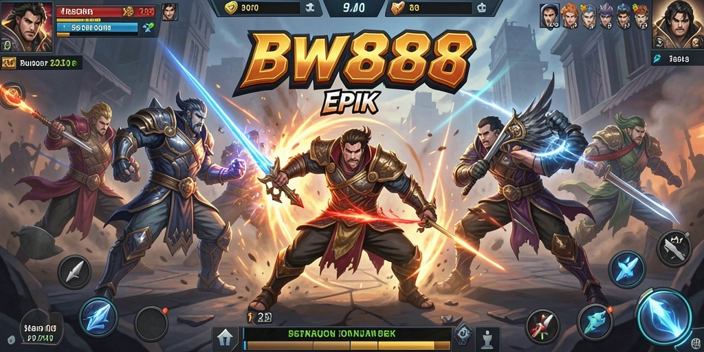 Screenshot menunjukkan aksi pertarungan mendebarkan dalam BW888.