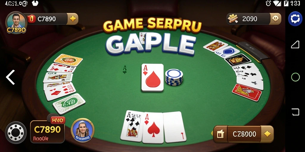 Tampilan gameplay C7890 yang seru dalam permainan Gaple.