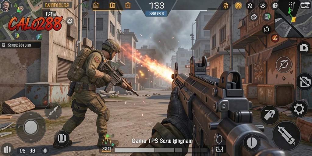 Tangkapan layar menampilkan aksi gameplay seru di CALO288 dengan karakter bertempur di arena.