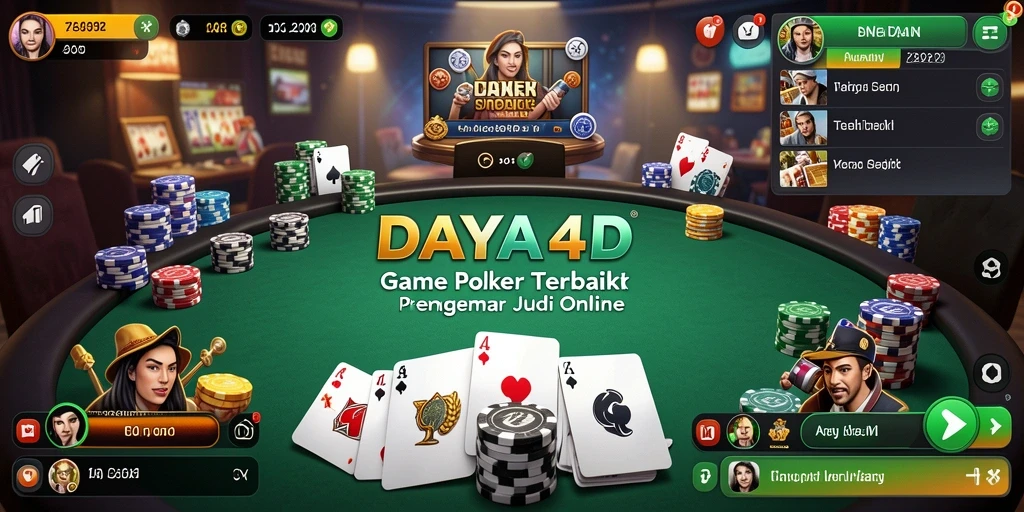 Screenshot gameplay DAYA4D menampilkan suasana bermain Poker yang seru.