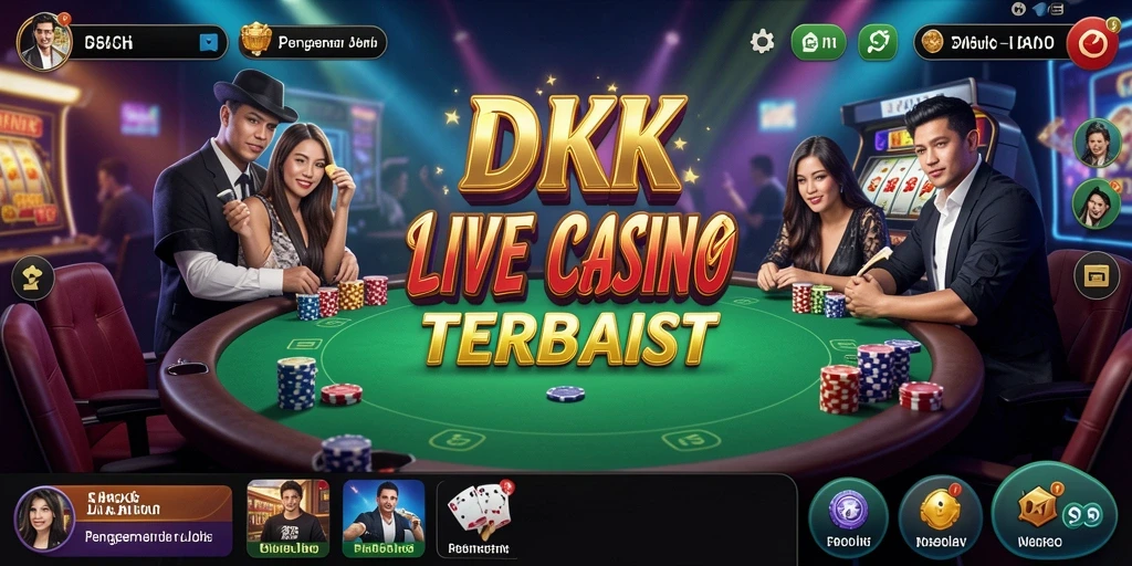Gameplay DKK menampilkan dealer nyata dan suasana kasino yang menggugah.