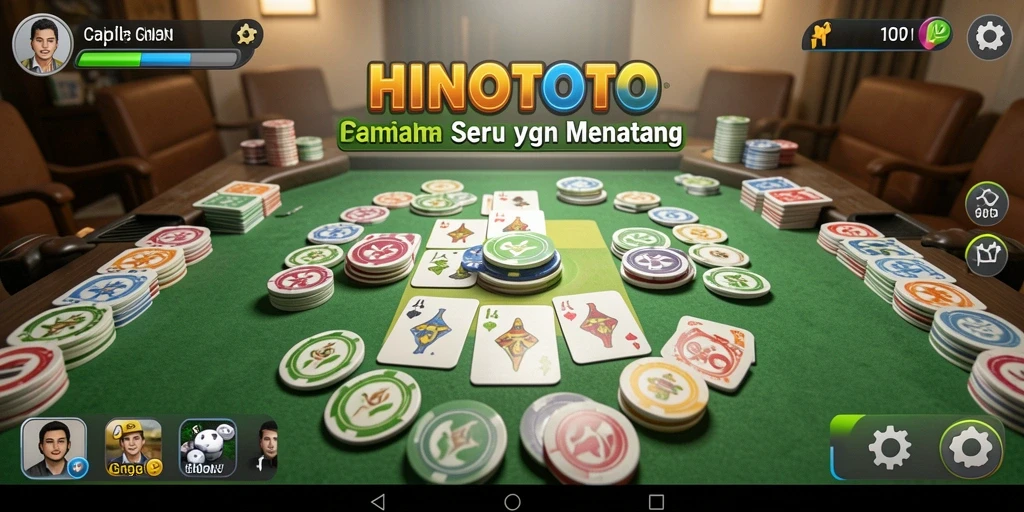 Tampilan gameplay HINOTOTO dengan suasana permainan Gaple yang menyenangkan.