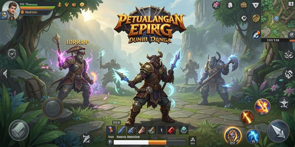 Screenshot utama IDRRP menampilkan aksi pertarungan epik di dunia RPG.
