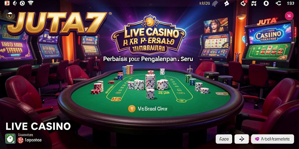 Screenshot JUTA7 menampilkan dealer langsung dan permainan yang seru.