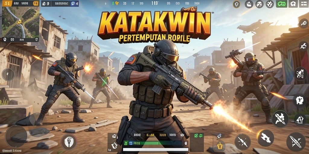 Gameplay seru KATAKWIN dalam pertempuran Battle Royale.