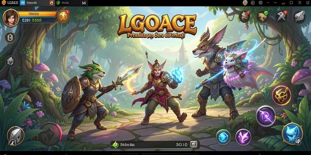 Screenshot LGOACE menunjukkan aksi menakjubkan di dunia petualangan.
