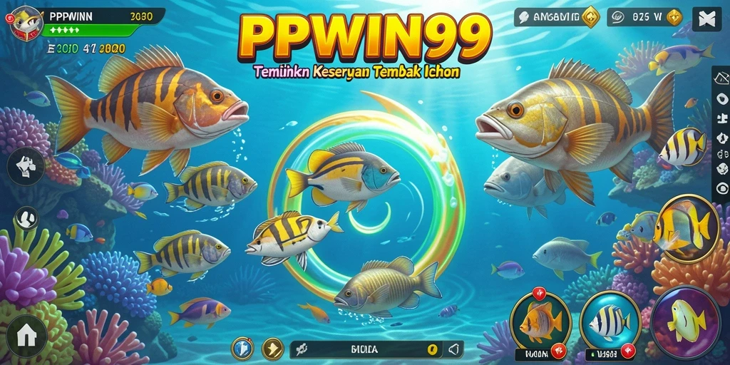 Tangkapan layar PPWIN99 menampilkan gameplay menembak ikan yang seru.