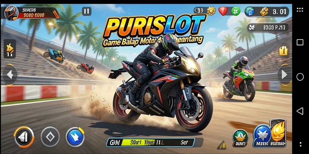 Tampilan menegangkan dari balapan motor di PURISLOT.