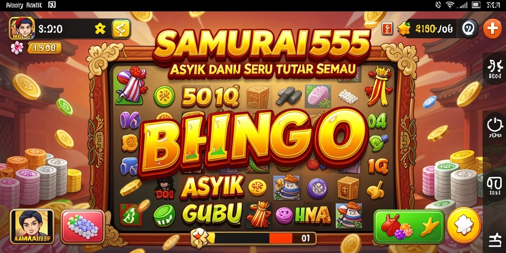 Gameplay seru dalam aplikasi Bingo SAMURAI555 dengan tampilan menarik.
