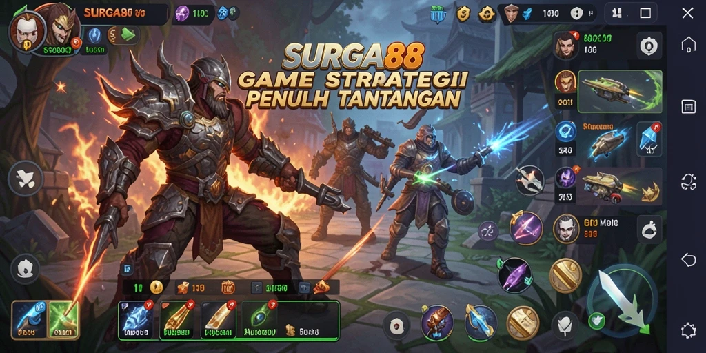 Tangkapan layar gameplay <strong>SURGA88</strong> menampilkan aksi strategi yang mendebarkan.