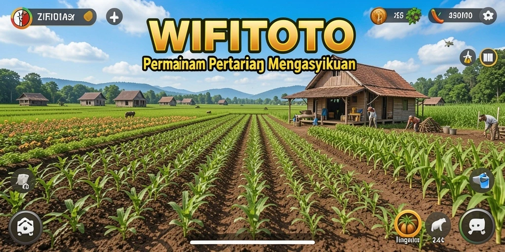 Gameplay seru WIFITOTO yang menunjukkan dunia pertanian.