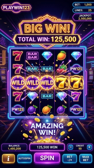 Tampilan antarmuka playwin123 yang intuitif dan mudah dinavigasi.